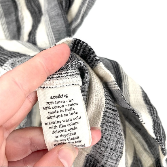 ACE & JIG Striped Short Sleeve Linen Minimalistic Tunic Mini Dress - Picture 7 of 7